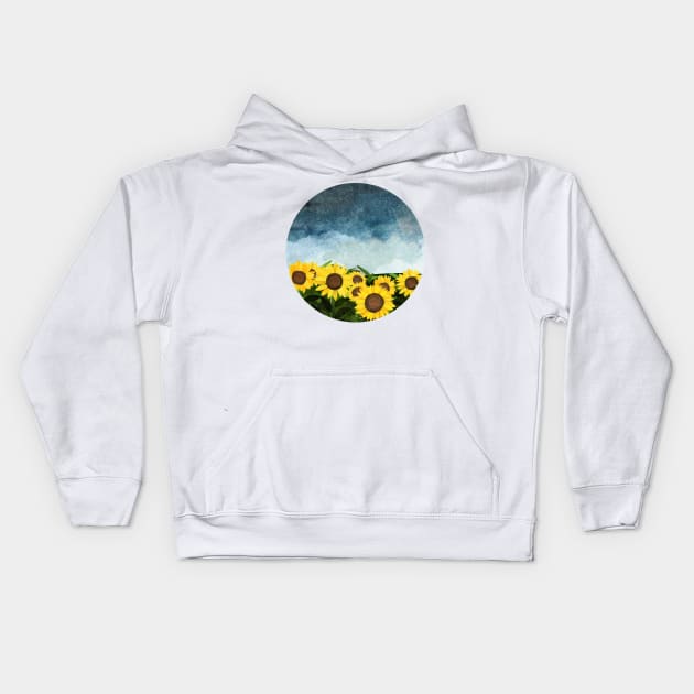 Sunflower Field Kids Hoodie by KatherineBlowerDesigns